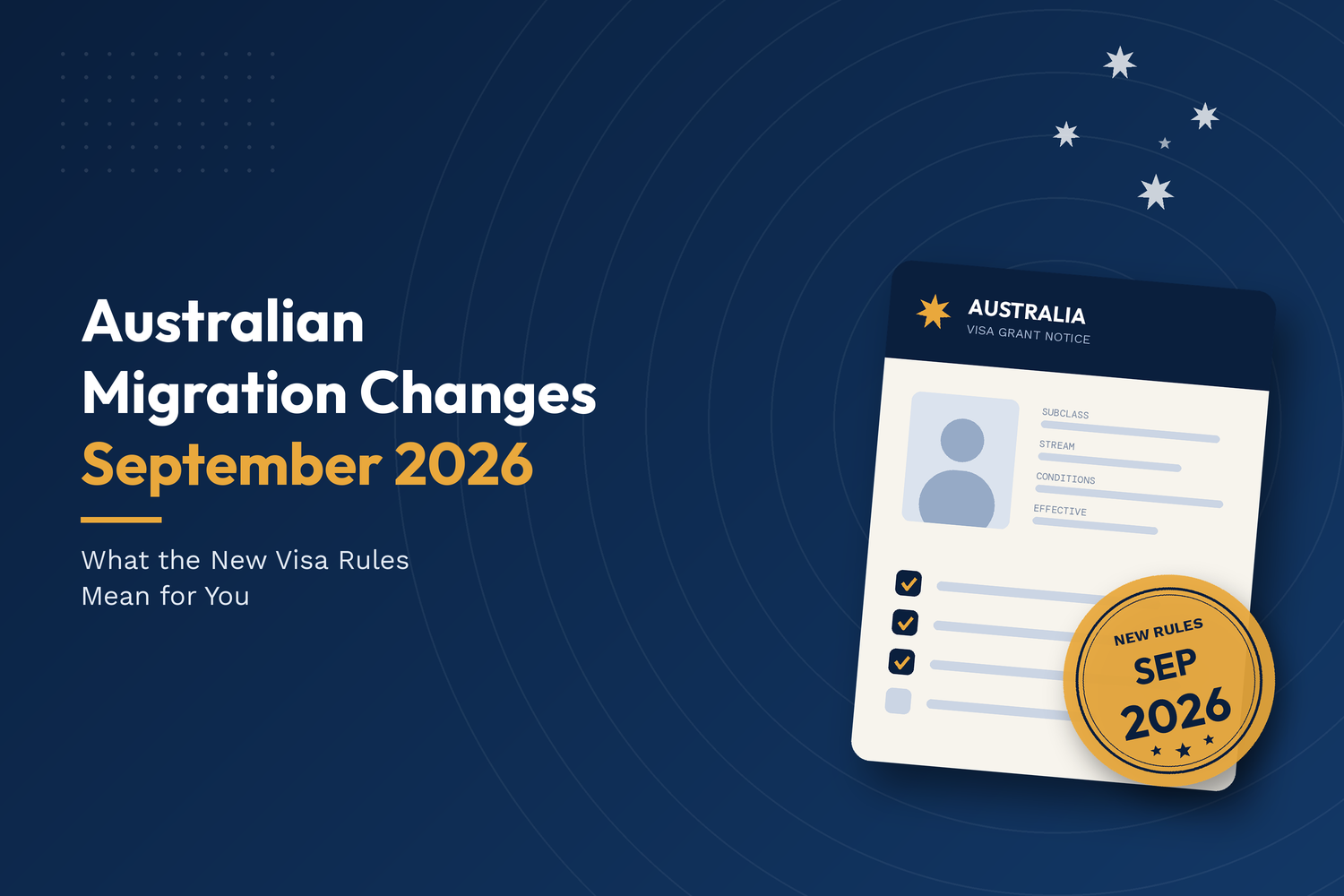 Australian migration changes September 2026 — summary of student, visitor, working holiday and skilled visa rule updates
